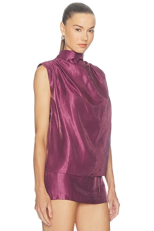 Amanda Uprichard Sleeveless Fabienne Top in Purple
