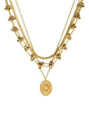 Amber Sceats Raya Necklace in Metallic Gold