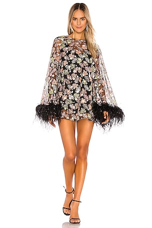 Alice McCall Celestial Creature Feather Swing Dress in Black REVOLVE