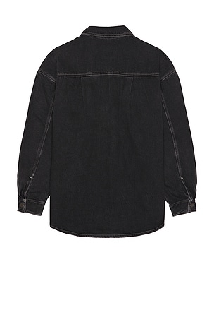 American Vintage Yopday-b Long Sleeve Denim Shirt in Black