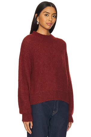 American Vintage East Mock Neck Pullover in Red