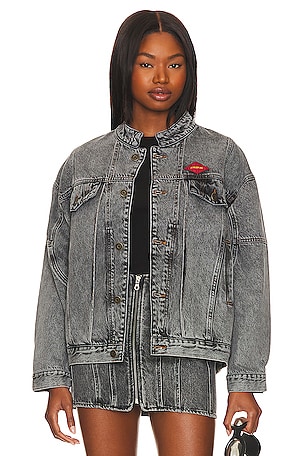 Alexander Wang Daze Denim Jacket in Grey Aged | REVOLVE