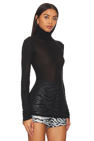 American Vintage Massachusetts Turtleneck Top in Black. Size S. Also