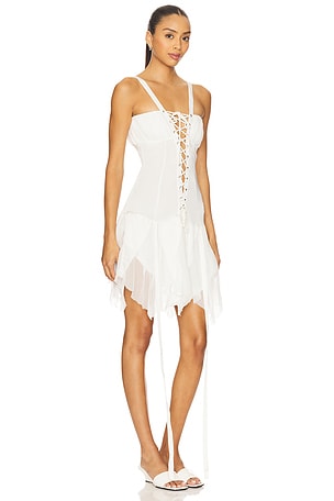 AMOR MIA Gentle Dissolve Mini Dress in White