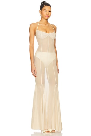 AMOR MIA Siren Maxi Dress in Lemon. Size XS. Also