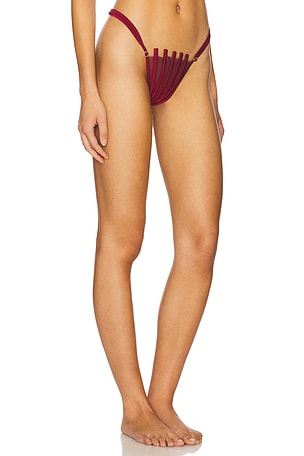 AMOR MIA Corset Bikini Bottom in Burgundy