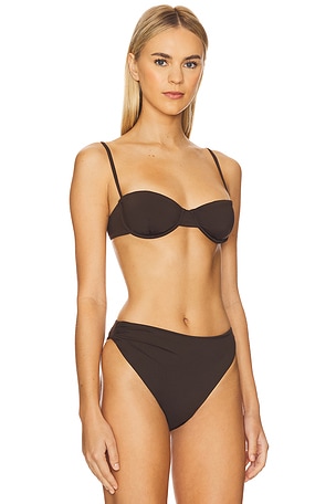 Anemos Balconette Underwire Bikini Top in Brown
