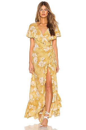 AMUSE SOCIETY Frill Seeker Maxi Dress in Ginger | REVOLVE