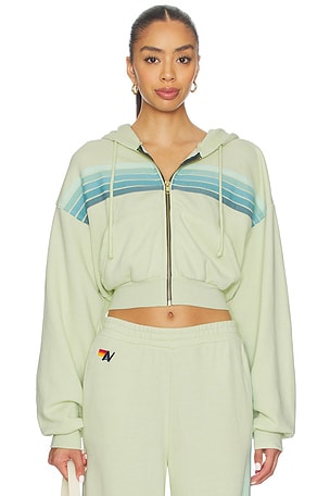 5 Stripe Cropped Zip Hoodie Aviator Nation