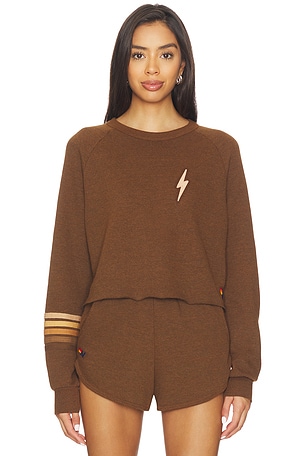 Bolt Rugby Stitch Cropped Crew Sweatshirt Aviator Nation