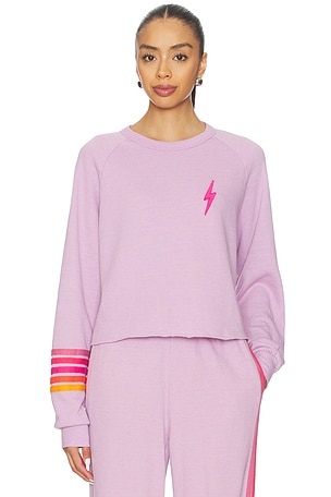 Bolt Rugby Stitch Cropped Crew Sweatshirt Aviator Nation