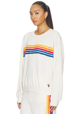Aviator N/Ation sudadera de corte relajado y cuello Rojoondo 5 stripe en color blanco