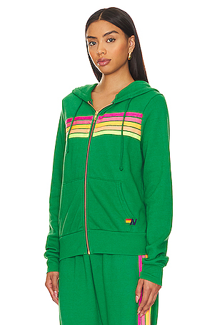 Aviator Nation X REVOLVE 5 Stripe Hoodie in Green