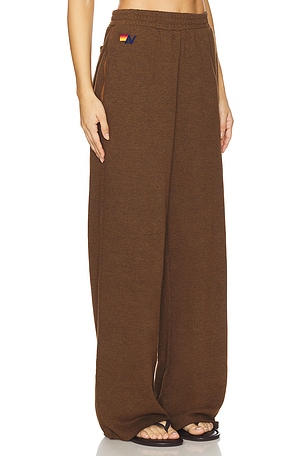 Aviator Nation Wide Leg Pocket Sweatpant in Brown