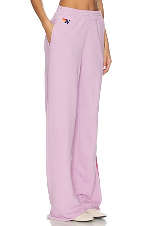 Aviator Nation 5 Stripe Wide Leg Pocket Sweatpant in Lavender