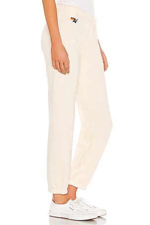 Aviator Nation 5 Stripe Sweatpant in Ivory