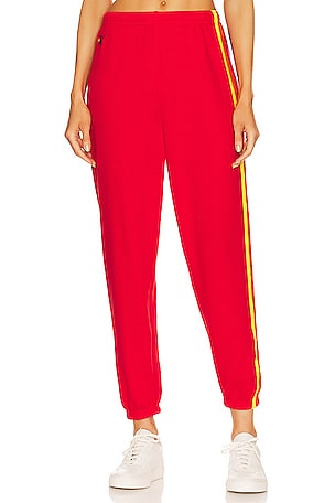 Aviator Nation Stripe Sweatpant in Red Yellow Purple REVOLVE