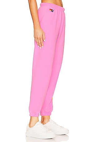 Aviator Nation 5 Stripe Sweatpant in Pink