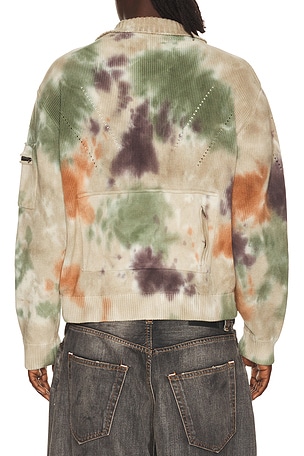 Andersson Bell Multi Dyed Knit Zip Up Sweater in Beige,Green. Size M. Also