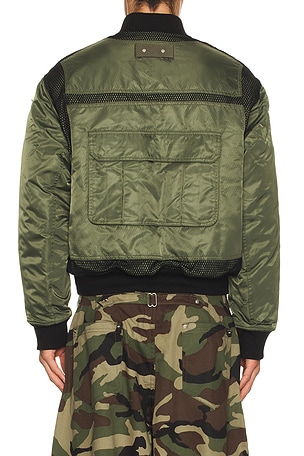 Andersson Bell Flight Layered Washed Bomber Jacket in Green. Size XL/1X. Also