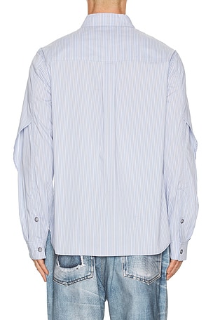 Andersson Bell Stripe Layered Shirt in Baby Blue