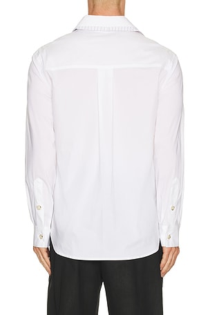 Andersson Bell Open Collar Layered Shirt in White
