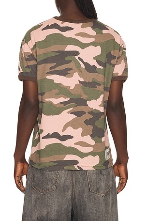 Andersson Bell Essential Camouflage Ringer T-shirt in Pink,Green