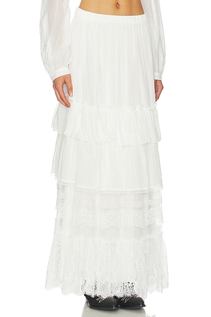 Aniye By Carmen Long Skirt in Fairy Milk in White