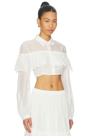 Aniye By Carmen Crop Shirt in Fairy Milk in Cream