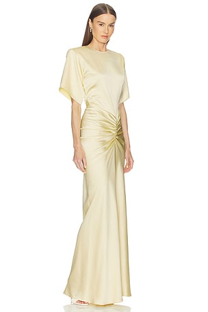 The Andamane Iris Short Sleeve Maxi Dress in Yellow. Size 42/M. Also