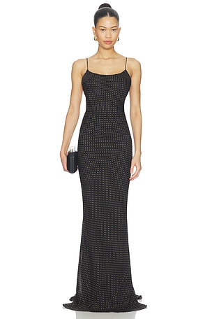 The Andamane Ninfea Maxi Slip Dress in Black