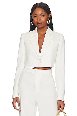 cropped blazer with tied detail