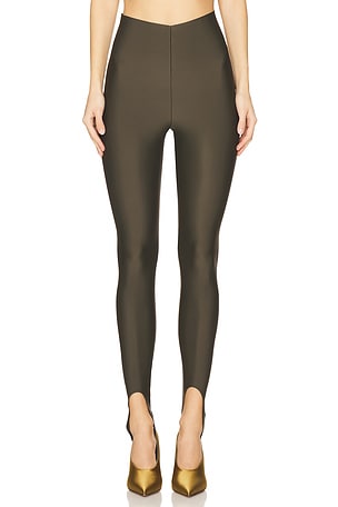 Holly Stirrup Leggings in Khaki The Andamane