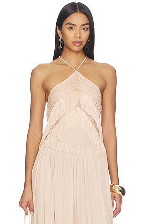 Reina Halterneck Fringed Top The Andamane