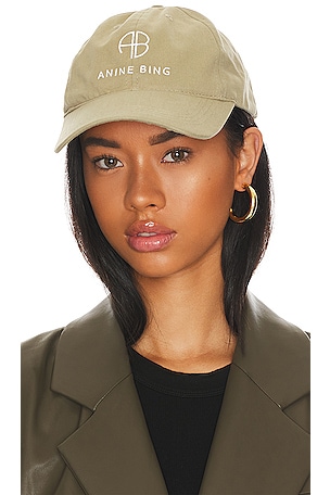ANINE BING Jeremy Baseball Cap in Green Khaki | REVOLVE