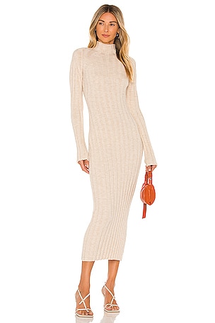 ANINE BING Shawn Dress in Oatmeal | REVOLVE