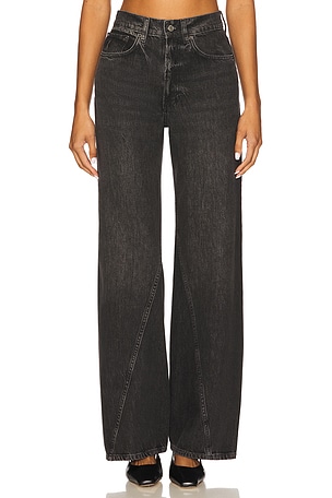Brie Wide Leg in Washed Black ANINE BING
