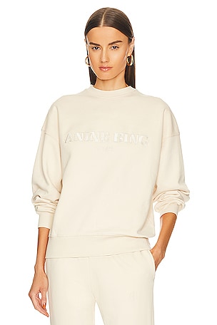ANINE BING Sport Evan Sweatshirt in Cream | REVOLVE
