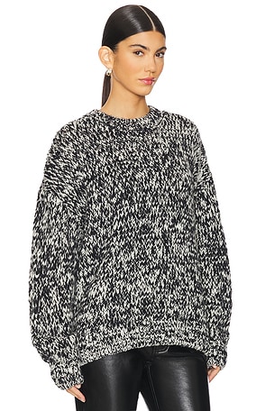 ANINE BING Sydney Crew Sweater in Black,White