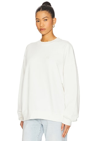 ANINE BING Miles Sweatshirt Framed Monogram in White