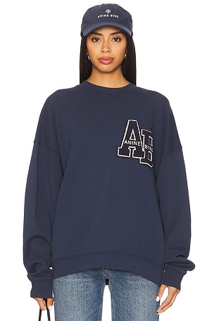 Miles Oversized Letterman Sweatshirt ANINE BING
