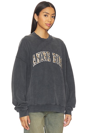 ANINE BING Miles Sweatshirt Anine Bing Leopard in Black