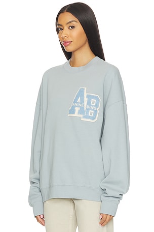 ANINE BING Miles Oversized Sweatshirt Letterman in Baby Blue