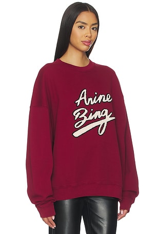 ANINE BING Miles Chenille Sweatshirt in Cabarnet in Burgundy