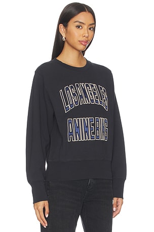 ANINE BING Harry Shrunken Sweatshirt La in Black. Size XS. Also