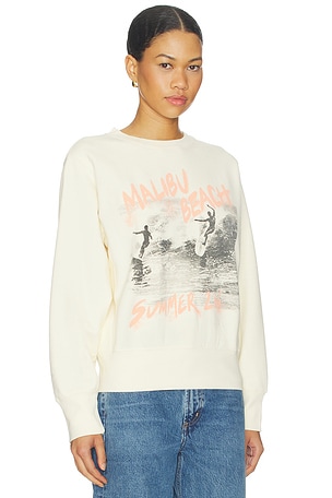 ANINE BING Harry Shrunken Sweatshirt Surfer in Ivory