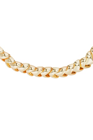 ANINE BING Layered Heart Chain Necklace in Metallic Gold