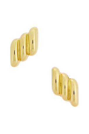 Diagonal Ribbed Earrings ANINE BING