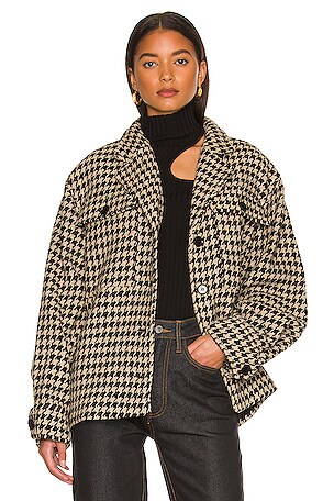 ANINE BING Flynn Jacket in Medium Houndstooth | REVOLVE