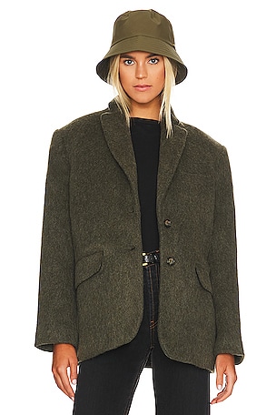 ANINE BING Quinn Blazer in Dark Army Green | REVOLVE